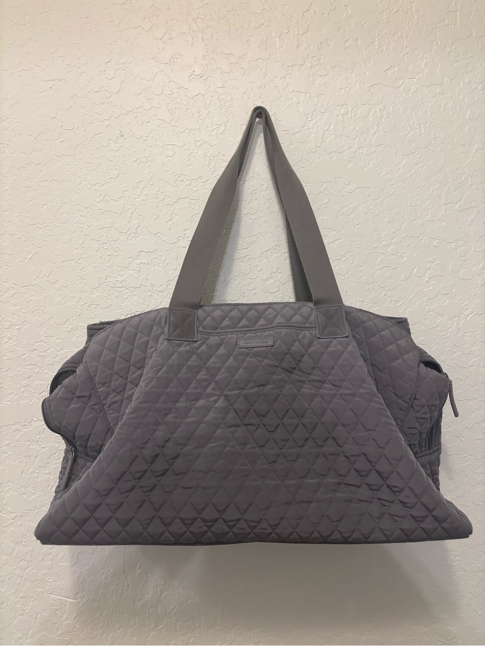 Vera Bradley Weekender Travel Bag with luggage sleeve gray